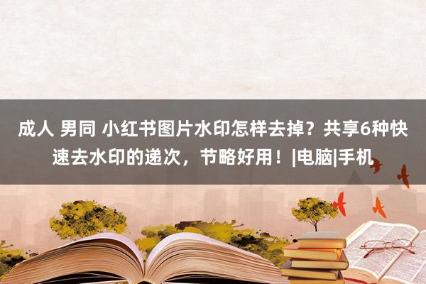 成人 男同 小红书图片水印怎样去掉？共享6种快速去水印的递次，节略好用！|电脑|手机